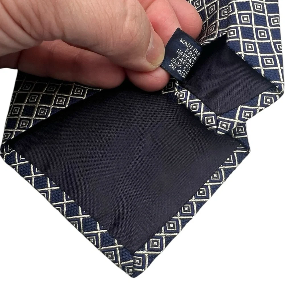 Polo by Ralph Lauren Navy Blue‎ Printed Silk Tie - Picture 3 of 3